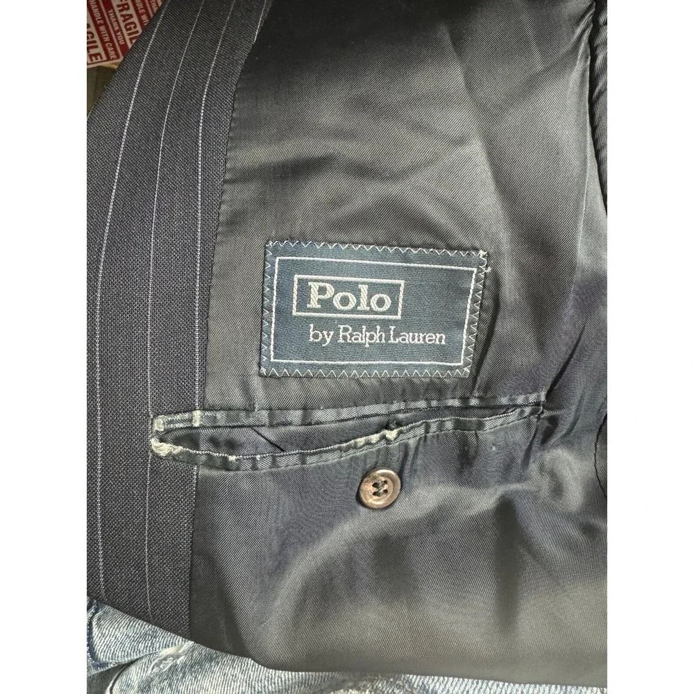 Polo by Ralph Lauren Men's Navy Blue Blazer Jacket 40L Blue Label *Made In Italy